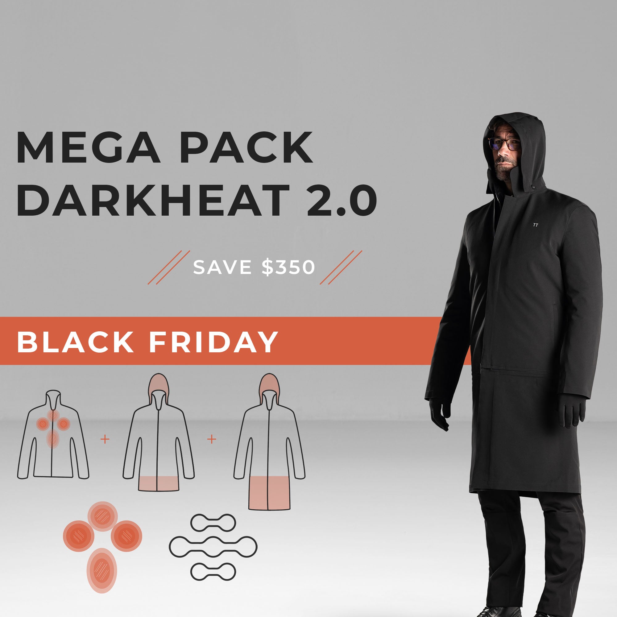Mega Pack DarkHeat™ 2.0 | Heated Jacket – TAFTAC